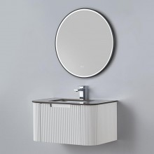 Curved Fluted Wall Hung Vanity 750